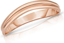 Load image into Gallery viewer, 10k Yellow Gold or White Gold or Rose Gold 3mm Comfort Fit Curved Double Wave Ring
