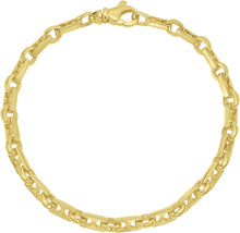 Load image into Gallery viewer, 14k Yellow Gold 7mm Mens Railroad Link Chain Bracelet, 8.5 Inch
