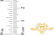 Load image into Gallery viewer, 10k Yellow Gold 9mm CZ Open Heart Ring, Sizes 4 - 10
