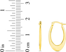 Load image into Gallery viewer, 14k Yellow Gold 19mm Graduated Oval Back to Back Hoop Earrings
