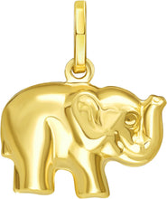 Load image into Gallery viewer, Italian 14k Yellow Gold 11mm Elephant Charm Pendant with Optional Necklace, 16-17-18 Inch
