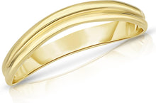 Load image into Gallery viewer, 10k Yellow Gold or White Gold or Rose Gold 3mm Comfort Fit Curved Double Wave Ring
