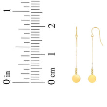 Load image into Gallery viewer, 14k Yellow Gold 20mm Polished Disc &amp; Bead Drop Earrings
