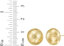 Load image into Gallery viewer, 14k Yellow Gold 13.2mm Flat Back Faceted Ball Stud Earrings
