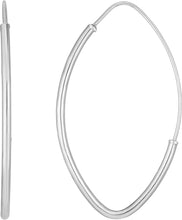 Load image into Gallery viewer, 14k Rose Gold High Polish Marquise Round Tube Hoop Earrings
