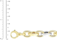 Load image into Gallery viewer, 14k Two-Tone Gold 9mm Fancy French Cable Link Bracelet, 7.75 Inch
