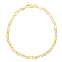 Load image into Gallery viewer, 10k Yellow Gold 2mm Solid Mariner Link Chain Bracelet or Anklet
