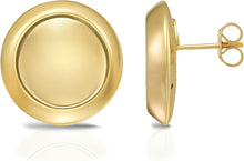 Load image into Gallery viewer, 14k Yellow Gold 16mm Polished Button Stud Earrings
