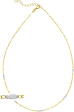 Load image into Gallery viewer, Italian 14k Two-Tone Gold 2.8mm Oval &amp; Paperclip Link Adjustable Chain Necklace, 16 Inch-18"
