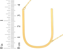 Load image into Gallery viewer, 14k Yellow Gold 1.5&quot; Extra Large Angled Alphabet Letter A - Z Initial Charm Pendant with Chain Necklace

