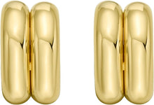 Load image into Gallery viewer, 14k Yellow Gold 15mm Puffed Double Row C-Hoop Earrings
