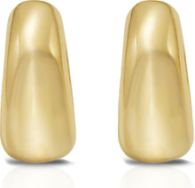 Load image into Gallery viewer, 925 Sterling Silver or 14k Gold over Silver 15mm Graduated Sculpted Hoop Earrings
