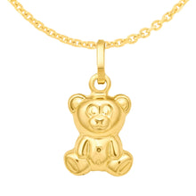 Load image into Gallery viewer, 14k Yellow Gold 21.7mm Polished Fancy Teddy Bear with Optional Chain Pendant Charm
