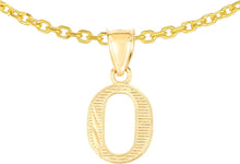 Load image into Gallery viewer, 10k Yellow Gold 0.45&quot; Personalized Lighting Alphabet Letter A - Z Initial Charm Pendant with optional Extendable Chain Necklace
