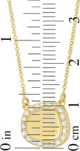 Load image into Gallery viewer, .12cttw Diamond 14k Yellow Gold 11mm Freeform Cushion Charm Pendant Adjustable Chain Necklace, 16 Inch-18"
