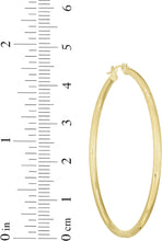 Load image into Gallery viewer, 14k Yellow Gold 2mm Diamond Cut &amp; Polished Tube Hoop Earrings
