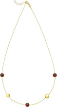 Load image into Gallery viewer, 14k Yellow Gold 6.4mm Natural Gemstone Pebble Charm Adjustable Chain Necklace, 17 Inch-18" (Blue Topaz, Amethyst, Peridot, Garnet or Citrine)
