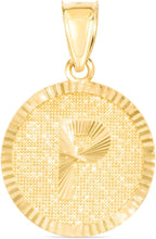 Load image into Gallery viewer, 10k Yellow Gold 0.63&quot; Personalized Medallion Alphabet Letter A - Z Initial Charm Pendant with optional Extendable Chain Necklace
