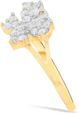 Load image into Gallery viewer, 10k Yellow Gold 8mm Pave CZ White Gold Butterfly Double Shank Ring, Sizes 4 - 10
