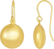 Load image into Gallery viewer, 14k Yellow Gold 11mm Polished Round Drop Earrings
