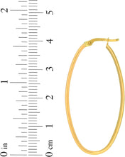 Load image into Gallery viewer, 14k Yellow Gold or White Gold 40mm Large Oval Hoop Earrings
