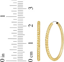 Load image into Gallery viewer, 14k Yellow Gold 23mm Round Faceted Hoop Earrings
