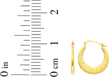 Load image into Gallery viewer, 14k Yellow Gold 11mm Textured Back to Back Hoop Earrings
