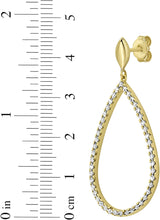 Load image into Gallery viewer, 14k Yellow Gold 45mm Diamond Teardrop Gemstone Earrings
