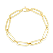 Load image into Gallery viewer, 14k Yellow Gold 5.5mm or 7mm Paperclip Link Bracelet
