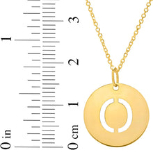 Load image into Gallery viewer, 14k Yellow Gold 0.6&quot; Disc Alphabet Letter A - Z Initial Charm Pendant with Extendable Adjustable Chain Necklace
