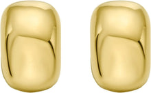 Load image into Gallery viewer, 14k Yellow Gold 16mm Puffed C Huggie Hoop Earrings
