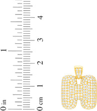 Load image into Gallery viewer, 10k Yellow Gold 0.5&quot; Pave CZ Personalized Bubble Alphabet Letter A - Z Initial Charm Pendant with optional Chain Necklace
