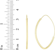 Load image into Gallery viewer, 14k Rose Gold High Polish Marquise Round Tube Hoop Earrings
