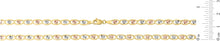 Load image into Gallery viewer, 10k Tri-Color Gold 4.7mm Valentino Heart Link Chain Bracelet or Anklet, 7", 8" or 10 Inch
