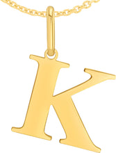 Load image into Gallery viewer, 14k Yellow Gold 0.9&quot; Alphabet Letter A - Z Initial Charm Pendant with optional Extendable Adjustable Chain Necklace
