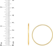 Load image into Gallery viewer, 14k Yellow Gold 1.2mm x 30mm High Polish Round Circle Tube Endless Hoop Earrings
