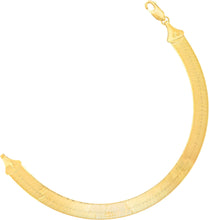 Load image into Gallery viewer, 10k Yellow Gold 9mm Super Flexible Silky Herringbone Chain Bracelet
