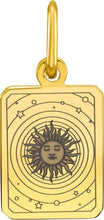Load image into Gallery viewer, Italian 14k Yellow Gold 13mm Sun Tarot Charm Pendant with Optional Necklace,  16-17-18 Inch
