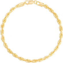 Load image into Gallery viewer, 10k Yellow Gold 3mm Solid Rope Chain Diamond Cut Bracelet or Anklet
