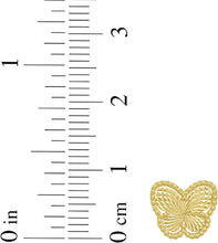 Load image into Gallery viewer, 14k Yellow Gold 8.4mm x 9.5mm Radiating Textured Butterfly Stud Earrings
