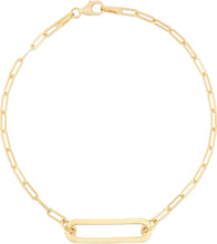 Load image into Gallery viewer, 14k Yellow Gold 6.4mm Paperclip Bar 2mm Link Bracelet, 7 Inch
