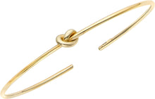 Load image into Gallery viewer, Italian 14k Yellow Gold 5.5mm Love Knot Open Cuff Bangle Bracelet
