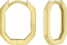 Load image into Gallery viewer, 14k Yellow Gold 14.4mm x 1.6mm Hexagon Hoop Earrings
