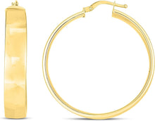 Load image into Gallery viewer, 14k Yellow Gold Small High Polish Domed Wedding Band Hoop Earrings - view 2
