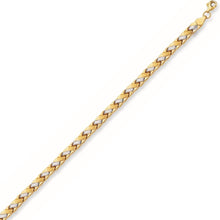 Load image into Gallery viewer, 14k Two-Tone Gold 3.5mm Satin Stampato Link Bracelet, 7.25 Inch

