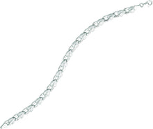 Load image into Gallery viewer, 14k White Gold 4mm Fancy Stampato Link Bracelet, 7.25 Inch
