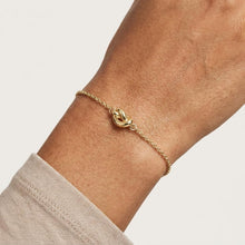Load image into Gallery viewer, 14k Yellow Gold 7.5mm Polished Puffed Love Knot Link Bracelet, 7 Inch
