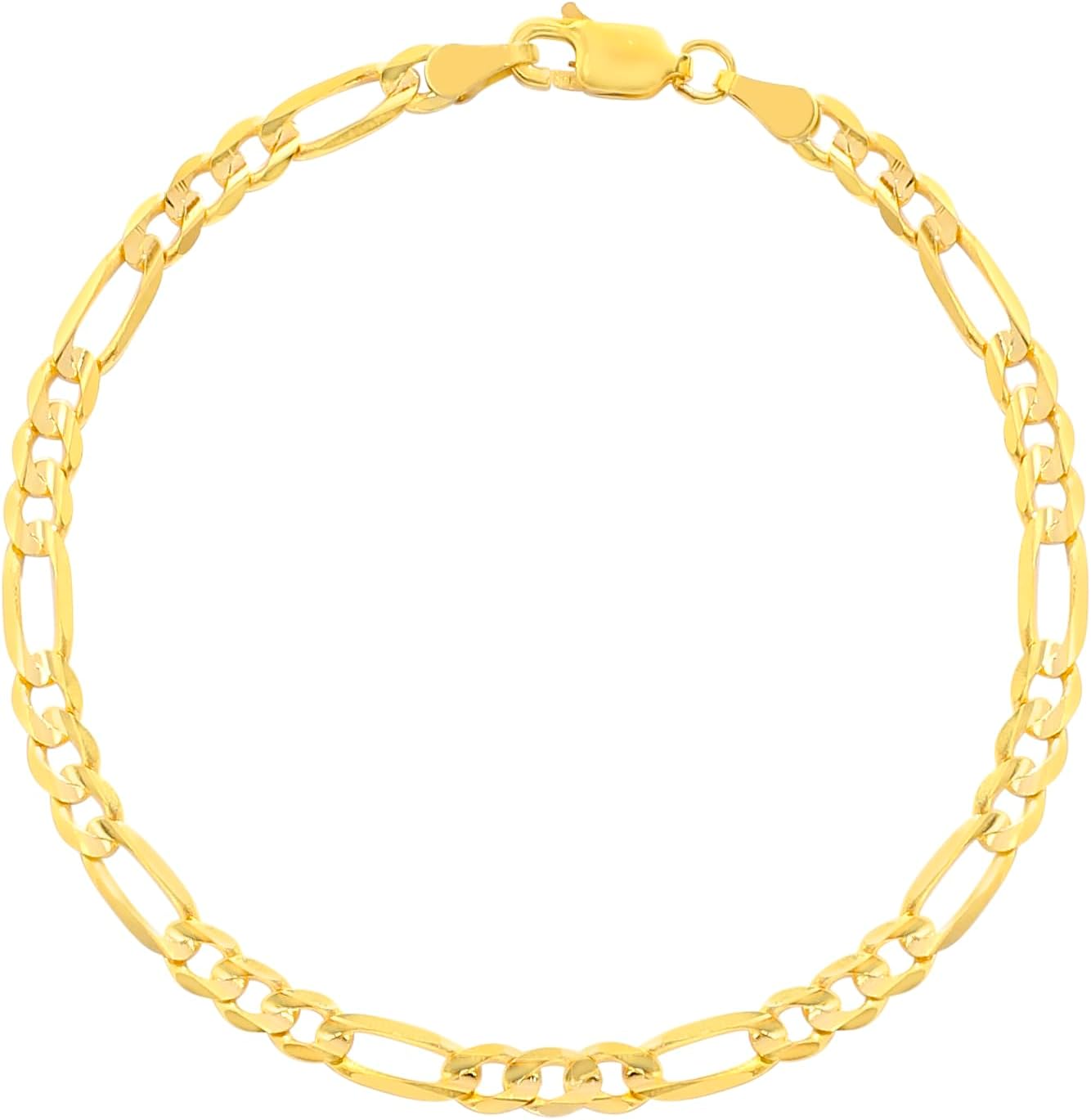 14k Yellow Gold 4.5mm Lite Figaro Chain Bracelet