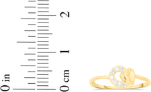 Load image into Gallery viewer, 10k Yellow Gold 6mm CZ Interlocked Hearts Ring, Sizes 4 - 9.5
