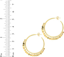 Load image into Gallery viewer, 14k Yellow Gold 30mm Flora Hoop Earrings
